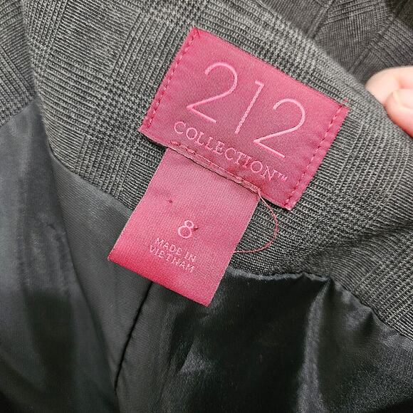 Grey Checkered Belted Midi Skirt Size 8 Medium Below the Knee Office Siren - Picture 10 of 10